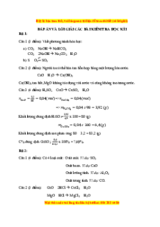 Đề kiểm tra Học kì 1 Hóa học 9