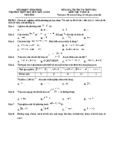 Đề thi thử tốt nghiệp THPT 2025 Toán trường THPT Nguyễn Viết Xuân - Vĩnh Phúc