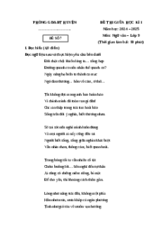 Đề thi giữa kì 1 Ngữ văn 9 Chân trời sáng tạo 2024 (Đề 7)