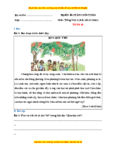 Bài tập cuối tuần Tiếng việt lớp 1 Tuần 18 Kết nối tri thức (có lời giải)