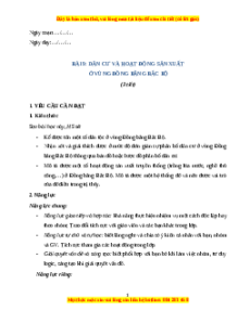 Giáo án Bài 9 Lịch sử & Địa lí lớp 4 Kết nối tri thức: Dân cư và hoạt động sản xuất ở vùng Đồng bằng Bắc Bộ