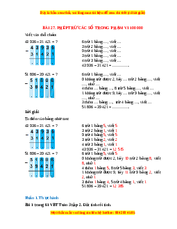 VBT Toán lớp 3 Bài 27 (Chân trời sáng tạo): Phép trừ các số trong phạm vi 100 000