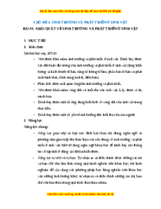 Giáo án Khái quát về sinh trưởng và phát triển ở sinh vật Sinh học 11 Cánh diều