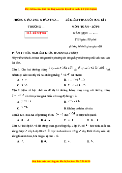 Đề thi cuối kì 2 Toán 8 Chân trời sáng tạo (Đề 9)