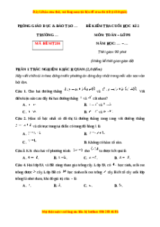 Đề thi cuối kì 2 Toán 8 Chân trời sáng tạo (Đề 9)