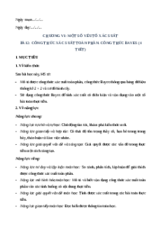 Giáo án Công thức xác suất toàn phần. Công thức Bayes Toán 12 Cánh diều