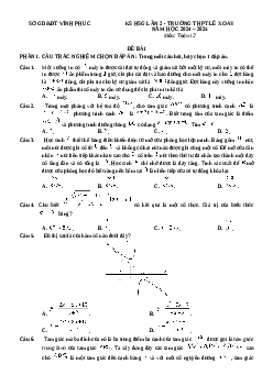 Đề thi HSG Toán 12 Trường THPT Lê Xoay - Vĩnh Phúc 2024 - 2025