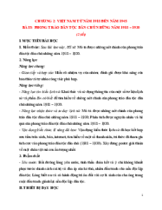 Giáo án Bài 5 Lịch sử 9 Chân trời sáng tạo: Phong trào dân tộc dân chủ những năm 1918 – 1930