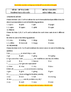 Đề thi tuyển sinh vào lớp 6 môn Tiếng Anh trường THCS Cầu Giấy năm 2021