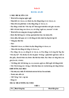 Giáo án Tuần 21 Tiếng việt lớp 1 Cánh diều