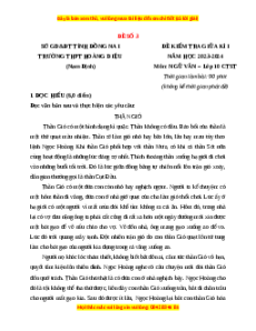 Đề thi giữa kì 1 Sở GD & ĐT tỉnh Đồng Nai Ngữ Văn 10 Chân trời sáng tạo (Đề 13)