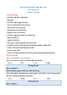 Đề cương ôn tập Cuối kì 2 Hóa học 12 Cánh diều