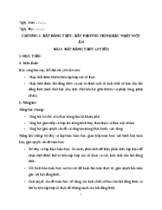 Giáo án Bất đẳng thức Toán 9 Chân trời sáng tạo