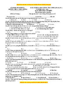 Đề thi thử tốt nghiệp Sinh học trường THPT Cầm Bá Thước năm 2024