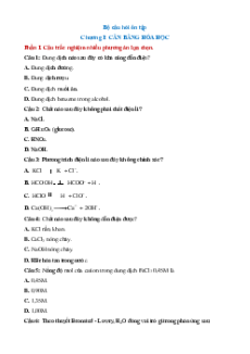 Bài tập ôn tập + Đề kiểm tra Hóa học 11 Kết nối tri thức theo chương
