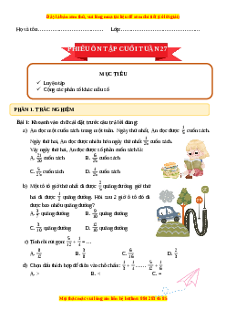 Bài tập cuối tuần Toán 4 Tuần 27 Cánh diều