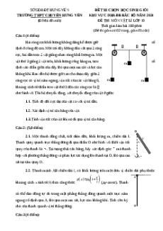 Đề thi HSG Vật Lí 10 Trường THPT Chuyên Hưng Yên