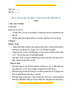 Giáo án Bài 17 Lịch sử & Địa lí lớp 4 Kết nối tri thức: Một số nét văn hóa ở vùng Duyên hải miền Trung
