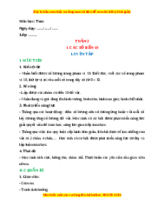 Giáo án Luyện tập Toán lớp 1 Cánh diều