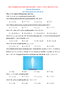 Trắc nghiệm Toán 8 Đúng-Sai, Trả lời ngắn Chân trời sáng tạo Học kì 2 (form 2025)