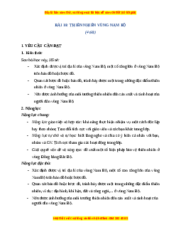 Giáo án Bài 18 Lịch sử & Địa lí lớp 4 Cánh diều: Thiên nhiên vùng Nam Bộ