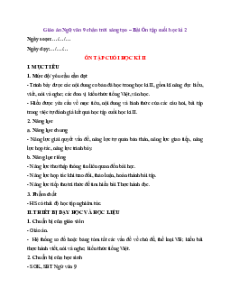 Giáo án Ôn tập cuối học kì 2 (2024) Chân trời sáng tạo