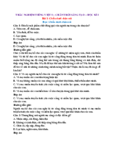 Trắc nghiệm Tiếng việt lớp 5 (cả năm) Chân trời sáng tạo có đáp án