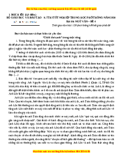 Đề Tốt nghiệp Ngữ Văn 2024 theo đề tham khảo (Đề 4)