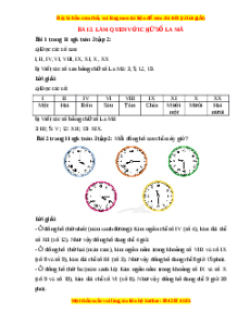 Giải Sgk Toán lớp 3 Bài 3: Làm quen với chữ số la mã (Cánh diều)