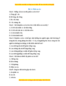 Trắc nghiệm Phản xạ âm KHTN 7 Chân trời sáng tạo