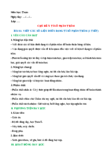 Giáo án Viết các số liệu dưới dạng tỉ số phần trăm Toán lớp 5 Chân trời sáng tạo