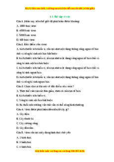 Trắc nghiệm Virus KHTN 6 Chân trời sáng tạo