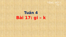 Giáo án Powerpoint Bài 17: gi, k Tiếng việt lớp 1 Cánh diều