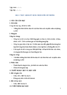 Giáo án Bài 2: Thực hành sử dụng phần mềm mô phỏng Tin học 9 Cánh diều