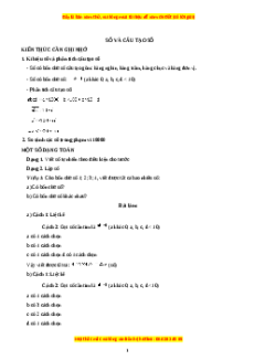 Chuyên đề Số và cấu tạo số Toán lớp 3 nâng cao Cánh diều