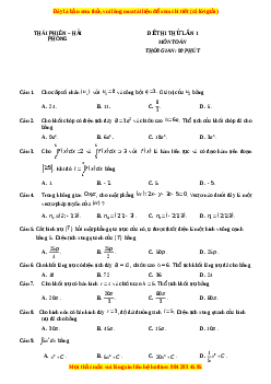 Đề thi thử Toán trường Thái Phiên năm 2021