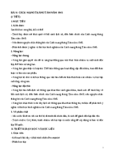 Giáo án Bài 6 Lịch sử 12 Kết nối tri thức: Cách mạng tháng Tám năm 1945