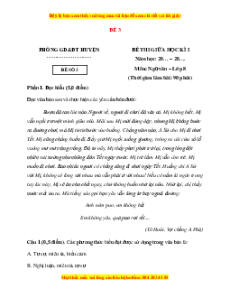 Đề thi giữa kì 1 Ngữ văn 8 Cánh diều (đề 3)
