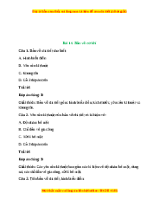 Trắc nghiệm Bài 14: Bản vẽ cơ khí