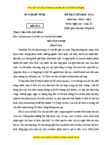 Đề thi cuối kì 2 Ngữ văn 11 Kết nối tri thức (Đề 8)