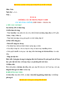 Giáo án Các số có ba chữ số Toán lớp 2 Cánh diều