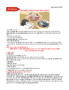 Giáo án Hoạt động trải nghiệm 9 Chủ đề 2: Khám phá bản thân