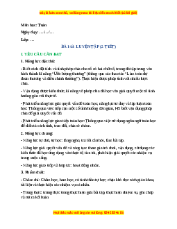 Giáo án Bài 43 Luyện tập Toán lớp 4 Cánh diều