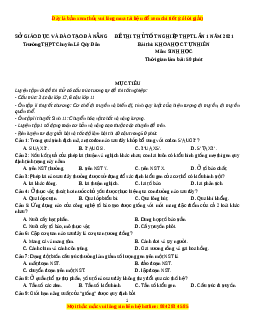 Đề thi thử Sinh Học trường Chuyên Lê Quý Đôn lần 1 năm 2021
