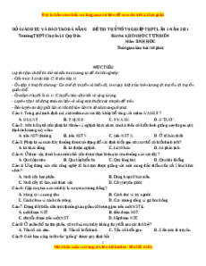 Đề thi thử Sinh Học trường Chuyên Lê Quý Đôn lần 1 năm 2021