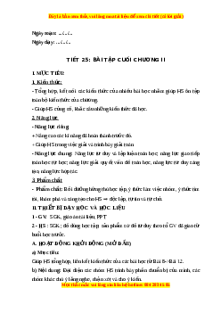 Giáo án Bài tập cuối Chương 2 trang 56 Toán 6 Kết nối tri thức
