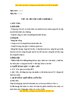 Giáo án Bài tập cuối Chương 2 trang 56 Toán 6 Kết nối tri thức