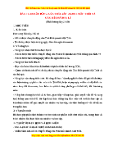 Giáo án Bài 7 Địa lí 6 Cánh diều (2024): Chuyển động của Trái Đất quanh Mặt Trời và các hệ quả địa lí