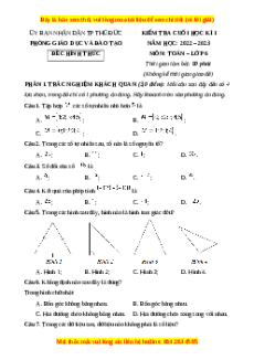 Đề thi cuối kì 1 Toán 6 Chân trời sáng tạo Phòng GD&ĐT Thủ Đức - TP HCM