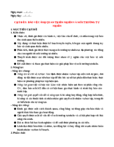 Giáo án Chủ đề 9: Bảo vệ cảnh quan thiên nhiên và môi trường tự nhiên HĐTN 10 Chân trời sáng tạo